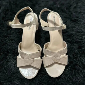 Porcello Lex Marbella Silver Leather Slingback Sandal Bow Women's Size 7.5